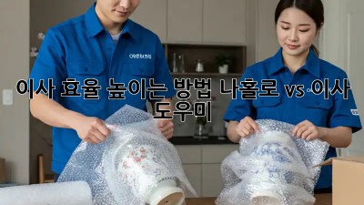 이사 효율 높이는 방법: 나홀로 vs 이사 도우미