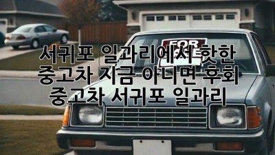 🚗💨 서귀포 일과리에서 핫한 중고차, 지금 아니면 후회?! #중고차 #서귀포 #일과리